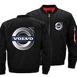 LYZL Herren Zip Jacke Sweatshirt - Volvo bedrucktes Sweatshirt Baseball Uniform verdicken Winddichte Sportbekleidung - Teens G