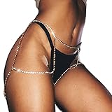 KIACIYA Body Chain Mode Körperkette Sexy Kettengürtel Boho Bauchkette Bauch Bikini Kette Körperzubehör Schmuck Körperschmuck Körper Zubehör für Damen Mädchen Frauen (Gold,Eine Größe)