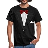 Spreadshirt Falscher Anzug Mit Fliege Scherz Männer T-Shirt, S, Schw