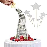 brrCVE Kuchen Geldautomat Spardose Geburtstagsparty Überraschungsgeschenk, Geld Kuchen Pull Out Kit, Lebensmittelkontakt sicher für Hochzeit Geburtstag Abschlussfeier Herzlichen Glückwunsch (Sliver)