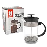 Französische Kaffeemaschine, Kaffeemaschine aus Edelstahl, 800 ml, Kaffeepresse aus Borosilikatglas, hitzebeständig, mit Filtern, für das Büro der Küche zu H