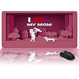 XXL Gaming Großes Mauspad Volle Schreibtischmatte Gel Ergonomisches Volles Schreibtisch-Mauspad Übergroße Büroeinrichtung für Frauen Schreibtisch Muttertag Ich liebe meine Mutter Scherenschnitt C