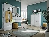 emotion Garderobe Set Rocca 4tlg Schuhschrank 22 Paar Weiss Hochg