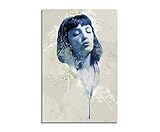 Uma Thurman Pulp Fiction I Aqua 90x60cm - Splash Art Paul Sinus Wandbild auf Leinwand - Malerei, Kunstbild, Aquarell, Fineartp