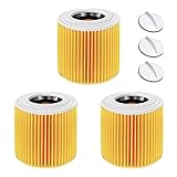 Swetup 3 Stück Staubsauger Filter für Kärcher Staubsauger, Filter Patronenfilter, Patronenfilter Kompatibel, WD2 WD3 WD 3 MV3 WD 3 P Extension KIT ersetzt 6.414-552.0, 6.414-772.0, 6.414-547.0