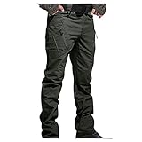 Blingko Outdoor Hosen Für Herren Outdoorhose Winddicht Wasserdicht Arbeitshose Verdickte Warm Trekkinghose Funktionshose Cargo Freizeithose zum wandern Fleecehose Langlaufhose F
