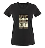 Comedy Shirts - Every Tall Girl Needs a Short Best Friend - Damen V-Neck T-Shirt - Schwarz/Hellbraun-Beige Gr. L