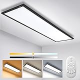 Dimmbar Deckenleuchte LED Panel 100x25 cm mit Fernbedienung, 28W Rechteckig Leuchten Deckenlampe mit Memory Funktion, 2700K-6500K Warm Natur Kalt Weiß Deckenpanel für Schlafzimmer Wohnzimmer Kü