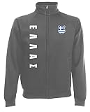 AkyTEX Griechenland Hellas EM-2020 Sweatjacke Wunschname Nummer Graphit L