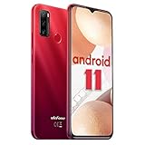 Ulefone Note 10 4G Smartphone - Android 11 Handy ohne Vertrag Octa-Core 2+32GB(auf 128GB erweitern) 6,52-Zoll-Bildschirm 8+2+2MP Hauptkameras Gesichtsentsperrung/Fingerabdruck-ID/OTG (Rot)