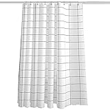 Schwarze und weiße Gitter verdickte wasserdicht und Mehltau Vorhang Trennwand Dusche (Size : 180220cm)