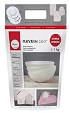 Rayher 3699000 Raysin 200 Gießpulver 1kg, Gießmasse weiß, Reliefgießpulver, lufthärtend und g