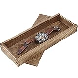 Schiebedeckel Holzschachtel Sammelbox Holzbox aus Holz in Eiche Dunkel 0,8 L