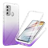 Motorola E7i Power Schutzhülle, 360 Grad Rundumschutz mit eingebautem Displayschutz, robuste transparente Rückseite + schützende Vorderseite, doppelte, Handyhülle für Motorola Moto E7i Power, V