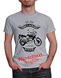 Herren T-Shirt Africa Twin Legend mit Wunschtext (Grau, 2XL)