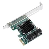 PCI-E zu SATA 3.0-Erweiterungskarte, VBESTLIFE 4-Port Wireless-Express-Controller-Kartenadapter 6G mit Kühlkörper für Desktop-PC