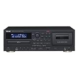 Teac AD-850(B) CD und Kassetten Player (Tapedeck, CD Musik-Spieler, mit Aufnahmefunktion für USB-Speicher, Karaoke-Funktion, Mikrofoneingang, CD-R/RW und MP3-Wiedergabe), Schw