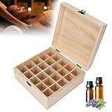 TMISHION Ätherisches Öl Box aus Holz, 25 Flaschen ätherische Öle Parfümlagerung aus Natürlichem Kiefernholz Sicherer Langlebiger Abnehmbarer Tragbarer Behälter für ätherische Öle für ätherische Ö