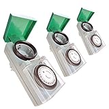 Zeitschaltuhr Aussenbereich 3er Set - Zauberhafter Lichterglanz automatisch geregelt – Zeitschaltuhr Tempo, einfach zu bedienen, besonders robust – Zeitschaltuhr mechanisch, analog, IP44