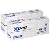 100er Set CR2450 Lithium-Knopfzelle 3V / 620mAh (20x5er Pack) Lithium Hochleistungs- Batterie für professionelle Anwendung