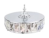 GDYJP Spiegelglasablage mit Deckel,silberner dekorativer Tablett for Schmuck,Badezimmer-Waschtisch,Schmuck-Tablett-Speicherorganisator (Color : Silver, Size : 25cm)