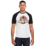 Jurassic Park Herren Distressed Logo T-Shirt, Weiß (Weiß/Schwarz Wbl), XL