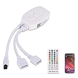 Bluetooth Controller, ALED LIGHT Bluetooth LED Streifen Licht Controller mit 40 Tasten IR Fernbedienung für RGB LED Strip LED Band Smart Phone APP Control Smart Controller für IOS