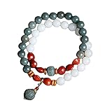 Weckan Feng Shui White Jade Bodhi Reichtum Armband Authentische grüne Bodhi Schmuck Heilung Chakra Meditation Kristall Reiki Amulett Glück Reichtum Ward Off Böse Spirituosen Armb