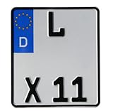 verschiedene zertifizierte Schilderpräger Motorrad-Kennzeichen EU 180 x 200 mm, reflektierend, Motorradschilder mit Wunschkennzeichen, KFZ