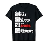 'Eat Sleep Anime Repeat' Geschenk für Manga fans T-S