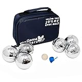 Big Game Hunters Boule 6 Kugel Set mit Rostschutz - 3 Haltbare Polierte Metallkugeln pro Spieler mit Gravierten Motiven in Einer Canvas-T