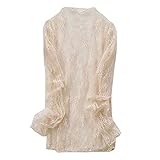 Damen Spitze Stehkragen Weste Single Layer Translucent Slim Net Yarn Base Shirt 2961 Polyester Ruffle Girly Trudi | -XL leichtes Studio-Tanktop Racerback, Multi-Pack