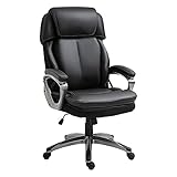 Vinsetto Ergonomischer Bürostuhl mit Kopfstütze, verstellbare Höhe und Hollywoodschaukel, Drehstuhl mit Rädern, 68 x 76 x 117-125 cm, Schw