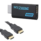 Thlevel Wii auf HDMI Adapter Konsolen Adapter Wii Konverter HDMI mit Audio via HDMI-Anschluss und extra 3,5mm Buchse Audioausgang für Wii U & Mini TV Monitor Beamer Fernseher (Schwarz)