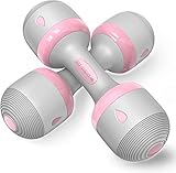 Saimly Einstellbare Hantel Gewicht Kurzhantel Paar, 5-in-1 Gewichtsoptionen Kurzhantel, rutschfeste Neopren Hand, Allzweck, Zuhause, Fitnessstudio, Büro, für Ganzkörpertraining Fitness rosa - 10kg