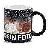 MEGAUK Bling-Bling Zaubertasse mit Foto Text Bedrucken Lassen - Farbwechsel Personalisierte Foto Tasse - Kaffeebecher Selbst Individuell Gestalten - Magic Custom Coffee Mug Cup
