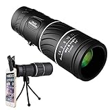 LYYDAN Teleskop, 16 x 52 HD High Power BAK4 Prisma, Dual-Fokus-Optik, Zoomobjektiv, Teleskop-Monokular, Monokular mit Smartphone-Adapter-S
