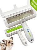 NAPPY Tierhaarroller V 2.0 für Hunde und Katzenhaare, Tierhaarentferner, Fusselroller, wiederverwendbar Roller, mit Behälter, für Sofas, Polstermöbel, Autoteppich und H