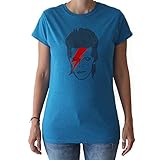 GAMBA TARONJA Bowie – T-Shirt – Mädchen – David Bowie – Aladdin Sane, 24-Mujer-XXL, Mehrfarbig, 24-Mujer-XXL XX-Larg