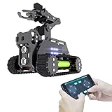 Riiai Smart Robot Tank, WiFi Wireless Smart Robot Car Kit 4-DOF Arm mit OpenCV Target Track Video Übertragung für Raspberry Pi4/3