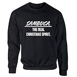 illustratedidentity Unisex Pullover Sambuca The Real Christmas Spirit Gr. M, Schw