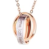 [Geschenk zum Muttertag] Bliqniq Edelstahl Halskette Damen Frauen Silber Rosegold mit Anhänger mit Gravur 'Oma / Mama, Ich liebe dich für immer' nie verfärb