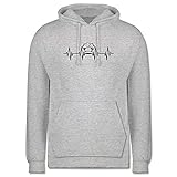 Shirtracer Küche - Herzschlag Kochmütze - 3XL - Grau meliert - Herzschlag - JH001 - Herren Hoodie und Kapuzenpullover für M