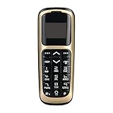 Baikewei Kleinste Dünnste 3-in-1 Long CZ V2 Mini Telefon Magic Voice Bluetooth Dialer FM Radio Mini Bluetooth 3.0 Kopfhörer Lange Standby Handy Unterstützung GSM Micro SIM Kunststoff 18 g (Gold)