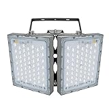 200W LED-Sicherheitslicht, 18000LM Superhell LED Fluter Flutlicht Außenstrahler, IP65 Wasserfest, 5000K Tageslicht, 2 Flutlicht mit verstellbarem Kopf unter, für Garten, Garage, H
