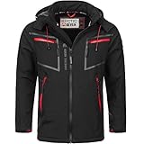 Arctic Seven Herren Designer Softshell Funktions Outdoor Regen Jacke Sport AS088 [AS-088-Schwarz-Gr.XL]