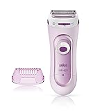 Braun Silk-épil Lady Shaver 5-100 2-In-1 kabelloser Elektrischer Damenrasierer und Trimmer, pink