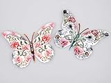 Formano Wanddeko Schmetterling aus Metall mit Blumenmotiv 2er Set Mehrfarbig je 36 x 27