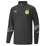 PUMA BVB Stadium 1/4 Zip Top Jr T-Shirt, Black-Asphalt-Home, 140