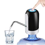HUAPPNIO Wasserspender Elektrische Tragbar USB Aufladung 5 Gallonen Flaschen Wasserpumpe für Home Office Küchen Camping (Schwarz)